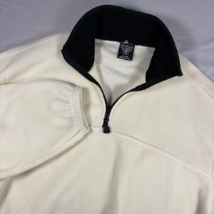 Vintage Timberline Colorado Fleece Quarter Zip Pullover Mens XL Cream USA Made